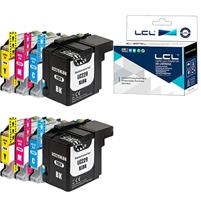 Abbildung von LCL Kompatibel Tintenpatrone LC229XL LC225XL LC229 LC225 LC229XLBK LC225XLC LC225XLM LC225XLY (2Schwarz 2Cyan 2Magenta 2Gelb) Ersatz für Brother MFC J5320DW J5620DW J5625DW J5720DW