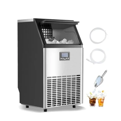 Abbildung von VEVOR Kommerzieller Eisbereiter, freistehender Schrank, Maschine, 150 lbs/24 h, 45 Eiswürfel