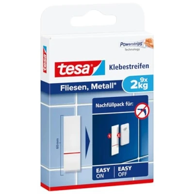 Abbildung von tesa Klebehaken 77760 Klebestreifen Weiß Inhalt: 9 St., (77760)