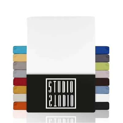 Abbildung von STUDIO Spannbettlaken Basic, viele Größen, 100% Baumwolle, OEKO TEX 100, Jersey, Gummizug: rundum, (1 Stück), 90x200 cm Bettlaken Spannbetttuch bis 25 Höhe Weiß