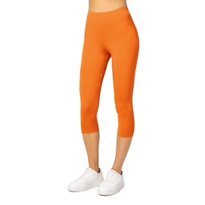 Abbildung von Merry Style Damen Leggings 3/4 Capri aus Viskose MS10 144 (Orange, M)