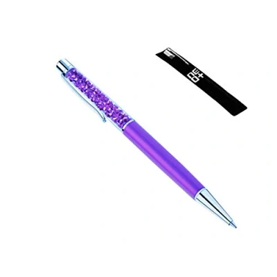 Abbildung von Qualität Kugelschreiber mit Swarovski Kristallen, inklusive 1 Minen und Stifttasche DUNKEL VIOLETT