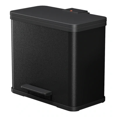 Abbildung von Hailo Mülleimer &quot;Öko duo Plus L&quot;, 2 Behälter, 26 l, Stahlblech o. Edelstahl, Kunststoff Inneneimer, Made in Germany