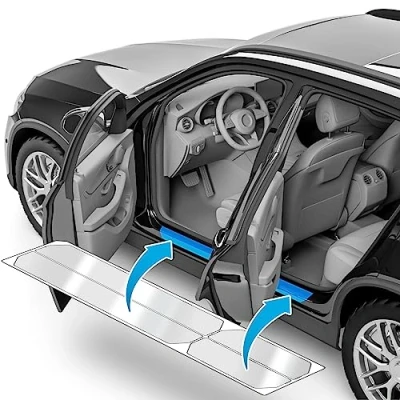 Abbildung von uProtect Auto Einstiegsleisten Schutz für Skoda Scala I 2019 2024 Schutzfolie Autotür Zubehör Zierleisten Lackschutzfolie Transparent