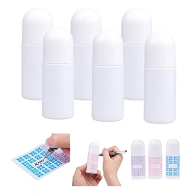 Abbildung von Nachfüllbare Roll On Deo Flaschen (6 Pack) Leer Auslaufsicher 50 ml 20 beschreibbare Aufkleber Drehverschluss Für selbstgemachte Deo, Mückenschutz, Sonnencreme, Feuchtigkeitscreme, etc.