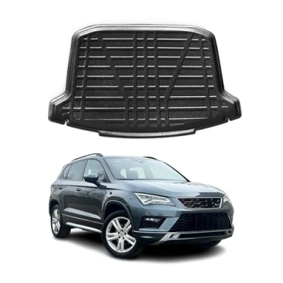Abbildung von OMAC Kofferraumwanne Laderaumwanne kompatibel mit Seat Ateca 2016 2024 Gummi TPE Schwarz