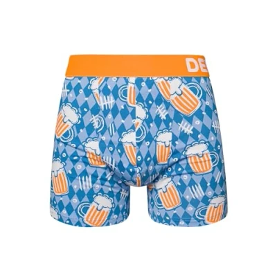 Abbildung von Dedoles Boxershorts Herren &amp; Jungen Unterwäsche Trunks Baumwolle lustige Designs Dinosaurier Hamster Spiele Maulwurf Geschenk, Farbe Blau, Motiv Bierzählung Unterhose, Gr. 3XL