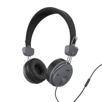Abbildung von Hama Fun HiFi On Ear Kopfhörer kabelgebunden Stereo Dunkelgrau, Schwarz