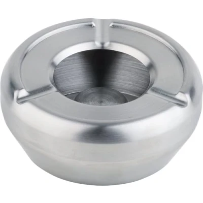 Abbildung von APS 90 Windaschenbecher, mit Windschutzdeckel, Ø 10 cm, Höhe 4,5 Edelstahl, matt poliert