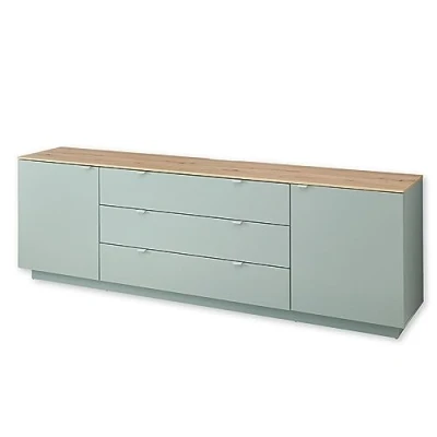 Abbildung von CORE TV Sideboard in Schilf, Artisan Eiche Optik Moderner Fernsehschrank mit Schubladen und viel Stauraum 240 x 77 44 cm (B/H/T)