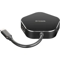 Abbildung von D Link DUB M420 USB Typ C Hub 4 in 1 Adapter mit HDMI 4K und 1080p, 2 3.0/USB2.0, Port für Ladegerät bis zu 60 W Daten, ohne Installation, kompatibel Windows Mac