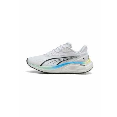 Abbildung von PUMA Damen Electrify Nitro™ 4 Laufschuhe 40.5, White Mint Melt Speed Blue Green