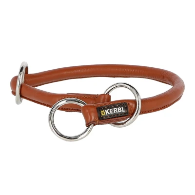 Abbildung von Kerbl Halsband Roma Rindleder mit Stopper Cognac 8mm 60cm