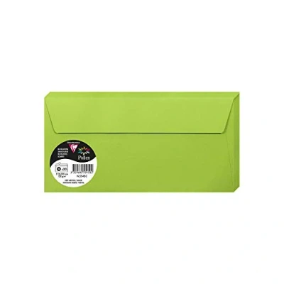 Abbildung von Clairefontaine 5545C Packung mit 20 Umschläge Pollen, Format DL, 110 x 220 mm, 120g, ideal für Korrespondenz und Einladungen, Minzgrün, 1 Pack