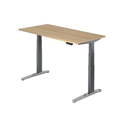 Abbildung von Hammerbacher Schreibtisch XBHM16 Eiche/Graphit Kufe poliert