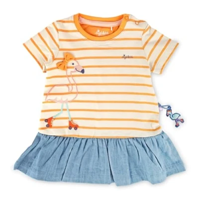 Abbildung von sigikid WILD Flamingo Jerseykleid für Kinder, Größe: 92, Creme orange blau
