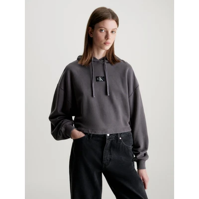 Abbildung von Calvin Klein Jeans Kapuzensweatshirt WASHED WOVEN LABEL HOODIE mit Logoschriftzug