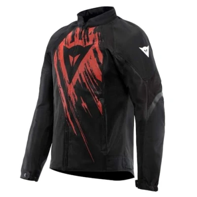 Abbildung von Dainese Air Graphics Tex Jacket, Sommer Motorradjacke, belüftet und leicht, mit weichen Protektoren an Schultern Ellenbogen, Mann, Schwarz/Rot Tarmac, 48