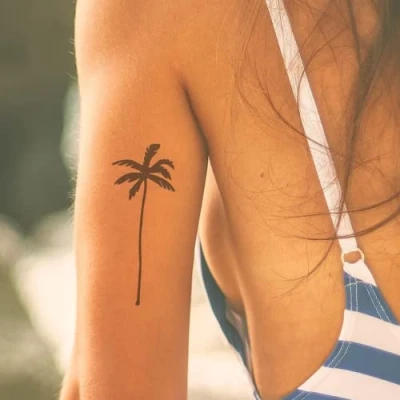 Abbildung von Inkster Tattoo große Palme vegane &amp; wasserfeste Temporäre Tattoos für Erwachsene EU Kosmetikzertifizierte Farbe revolutionäres 2 Wochen Premium Klebetattoos&amp; Fake