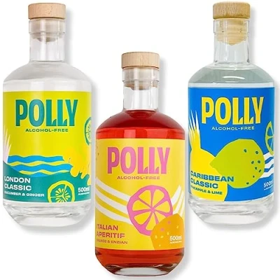 Abbildung von Polly Italian Aperitif &amp; Caribbean Classic London I Alternativen zu Gin Rum Perfekt für alkoholfreie Cocktails Longdrinks Probier Set vegan kalorienarm 3x500 ml