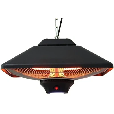 Abbildung von Aktobis Decken Heizstrahler, Balkonheizer, Zeltheizer WDH 200LS (Schwarz + bis 2.000 Watt LED Lampe)