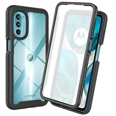 Abbildung von XINNI Hülle für Motorola Moto G82 5G(G52), 360 Grad Stoßfeste Schutzhülle mit Integriertem Bildschirmschutz, Robuster Bumper Outdoor Full Body Case, Schwarz