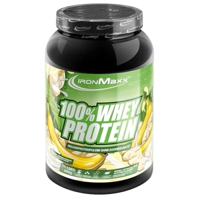 Abbildung von 100% Whey Protein Pulver 900g Banana Yoghurt Leckerer High Shake, 38g Eiweiß pro Portion, Power Drink für intensives Muskel Training, Mit BCAAs und EAAs