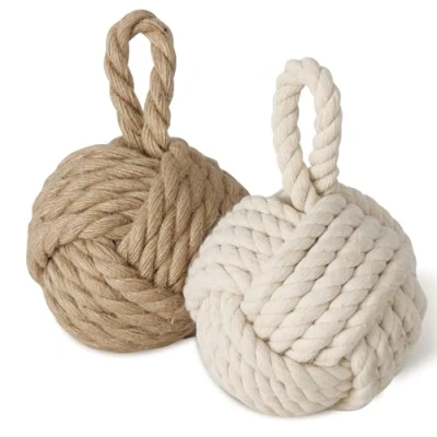 Abbildung von Topanbieter999 Türstopper (2er Set), Jute natur und cremeweiß