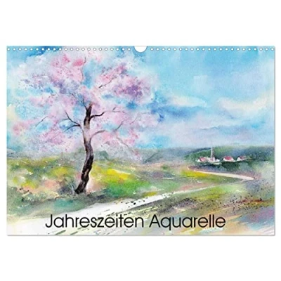 Abbildung von Jahreszeiten Aquarelle (Wandkalender 2025 DIN A3 quer), CALVENDO Monatskalender