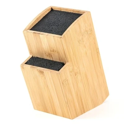 Abbildung von Hanseküche Messerblock Messerhalter ohne Messer aus Holz Messerbrett beidseitig (Quadratisch Schräg)