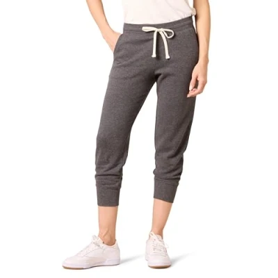 Abbildung von Amazon Essentials Damen Fleece Capri Jogginghose (in Übergröße erhältlich), Dunkelgrau Meliert, XL
