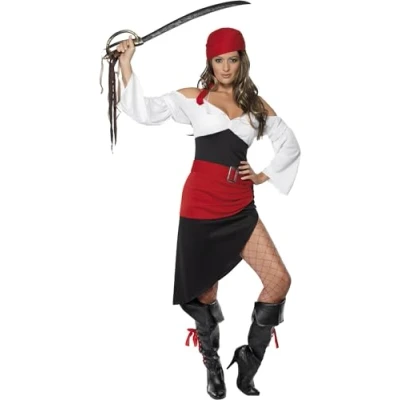 Abbildung von Smiffys Kostüm Tortuga Piratin Kostüm, Mache mit diesem Piratenkostüm die Karibik unsicher!