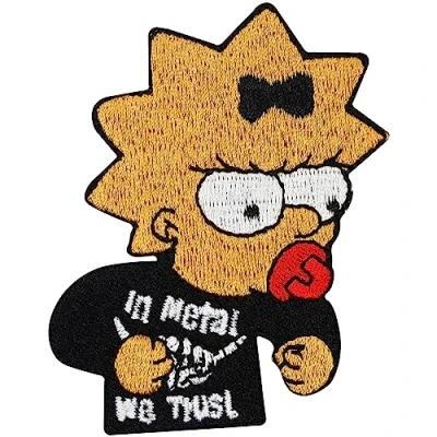 Abbildung von Maggie Simpson Rocks in Heavy Metal we Trust Rockabilly Baby Kind Aufnäher
