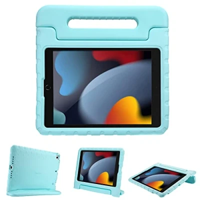 Abbildung von ProCase Kinder Hülle mit Kickstand für iPad 10.2 Zoll/iPad Pro 10.5 Air 3rd Zoll, Ultra Leicht Stoßfest Robust Kind Schutzhülle Umwandelbar Handgriff Handle Standfunktion Aqua