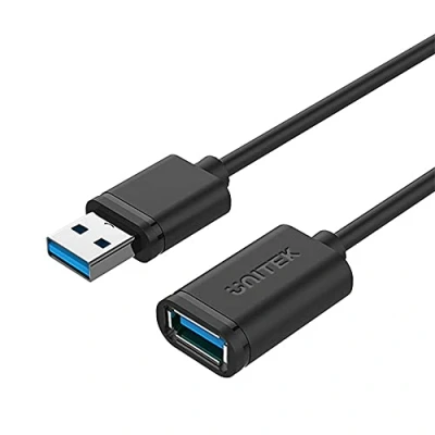 Abbildung von UNITEK Kabel USB 3.0 A Stecker auf Buchse/Verlängerungskabel / 1,5 Meter, Schwarz/Verlängerung für Drucker, Tastatur, Kartenleser etc. Y C458GBK