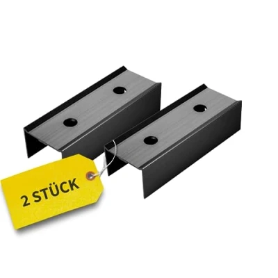 Abbildung von Avoltik Aluminium C Profilverbinder passend für PV Schienen 40x40mm, Schienenverbinder zur Montage von Photovoltaik Solarmodul Aluminiumprofilen 2 Stück , in schwarz