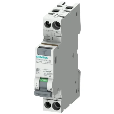Abbildung von Siemens 5SV13167KK13 FI Schutzschalter/Leitungsschutzschalter 2polig 13 A 0.03 230 V (5SV13167KK13)