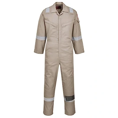 Abbildung von Portwest Superleichter, antistatischer Overall 210g, Größe: M, Farbe: Khaki, FR21KHRM
