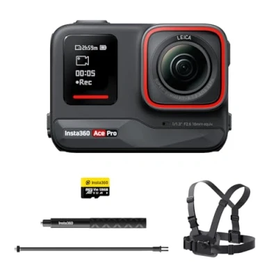 Abbildung von Insta360 Ace Pro Winter Kit wasserdichte Action Kamera, 1/1,3&quot; Sensor und KI Rauschunterdrückung für Beste Bildqualität, 4K120fps, 2,4&quot; Klappbildschirm &amp; Funktionen