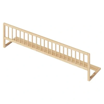 Abbildung von Bellabino Yuna Bett Rausfallschutz für Kinderbett und Babybett aus Kiefer Massivholz, klappbares Bettschutzgitter Reisen, 140 x 37 33 cm, Bettgitter Kleinkinder Babys, Natur unbehandelt