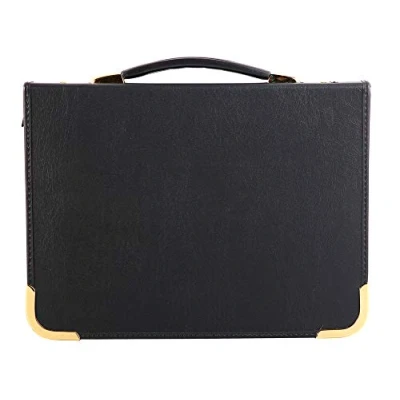 Abbildung von Clairefontaine BPCJ1A3BKZ Goldline Präsentationsmappe (Reißverschluß, 3 Ringen, Griff, robust, Metallecken, für 25 Hüllen, DIN A3, 29,7 x 42 cm) schwarz
