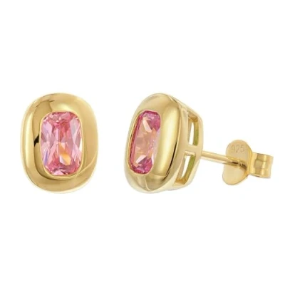 Abbildung von Acalee AC8952 09 Damen Ohrringe 925 Silber Vergoldet Ohrstecker Zirkonia Pink