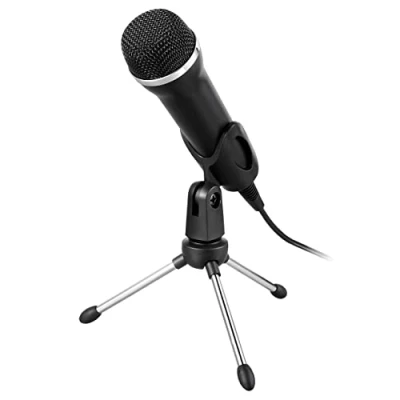 Abbildung von Lioncast Mikrofon Tischstativ für original (PC, Wii, Xbox, PS5, PS4 &amp; Nintendo Switch), geeignet Karaoke Games wie Let&#039;s Sing, Ständer zusammenklappbar