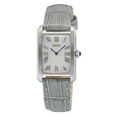 Abbildung von Seiko SWR099P1 Damenuhr Rechteckig Hellgrau