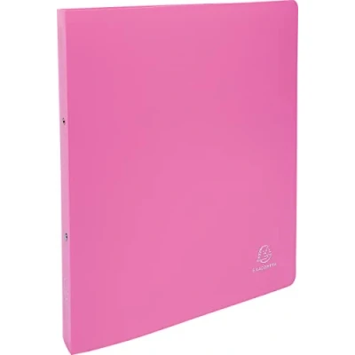 Abbildung von Exacompta 54694E Ringbuch OPAK aus mittelfestem Kunststoff für DIN A4+, 2 O Ring Mechanik 30 mm, Rücken 40 Außenmaße 32 x 26,8 cm Pink