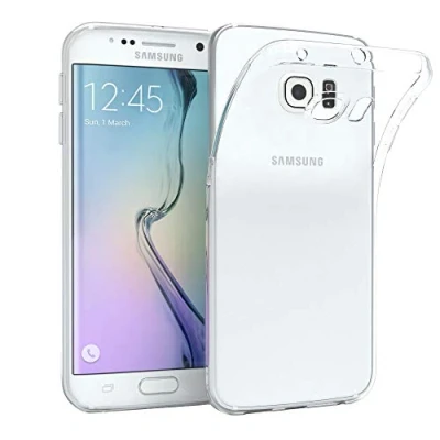 Abbildung von EAZY CASE Hülle kompatibel mit Samsung Galaxy S6 Edge Schutzhülle Silikon, Ultra dünn, Slimcover, Handyhülle, Silikonhülle, Backcover, Durchsichtig, Klar, Transparent