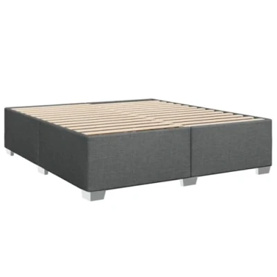 Abbildung von vidaXL Bettgestell, Bett mit Bettfüße Lattenrost, Polsterbett für Schlafzimmer, Doppelbett Bettrahmen, Modern, Dunkelgrau 200x200cm Stoff