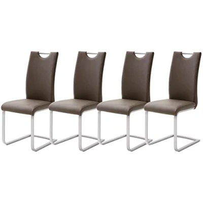 Abbildung von Robas Lund Esszimmerstühle 4er Set Braun Schwingstuhl Set, Stuhl bis 120 kg belastbar