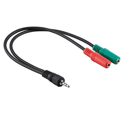 Abbildung von BestPlug 30cm Y Audio Stereo Aux in Out Kabel Adapter Verteiler Splitter Weiche, 1 3,5mm Klinke Stecker männlich auf 2 Buchse Kupplung weiblich, Schwarz