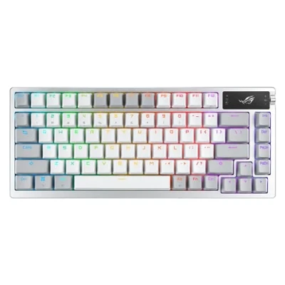 Abbildung von ASUS ROG Azoth Weiß Tastatur Kabellos USB 2.0, 2,4GHz, Bluetooth 5.1 NX Snow Switches QWERTY